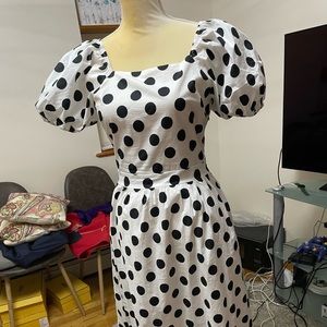 Zara polka-dot puff sleeve dress, NWOT